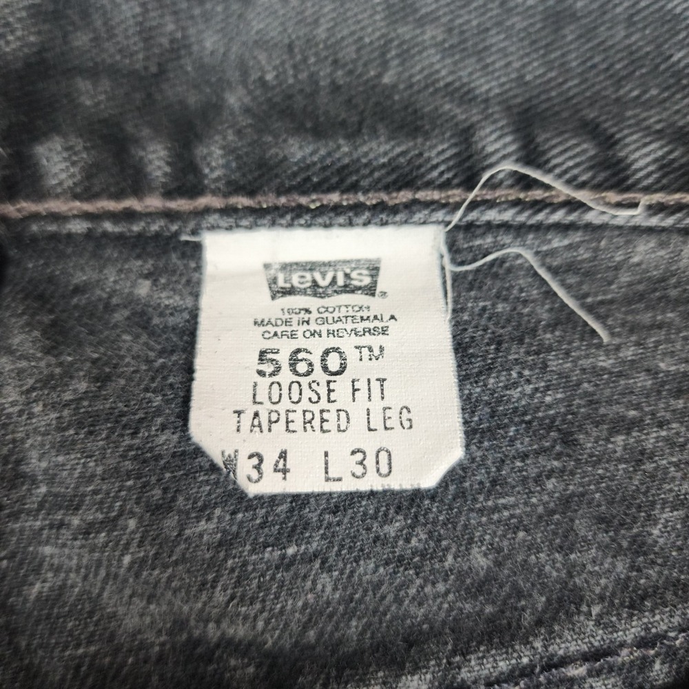 Vintage Levis 560 Loose Fit Jeans Mens Size 34x30 Black Baggy Tapered Denim Y2K - Picture 4 of 12